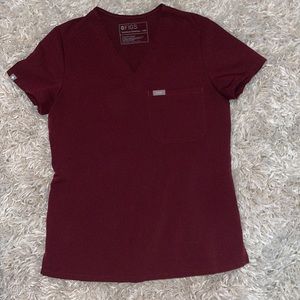 Burgundy Figs Scrub Top